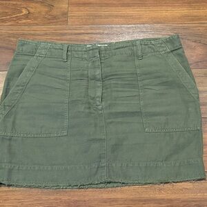 Nili Lotan Olive Mini Skirt with side stripes